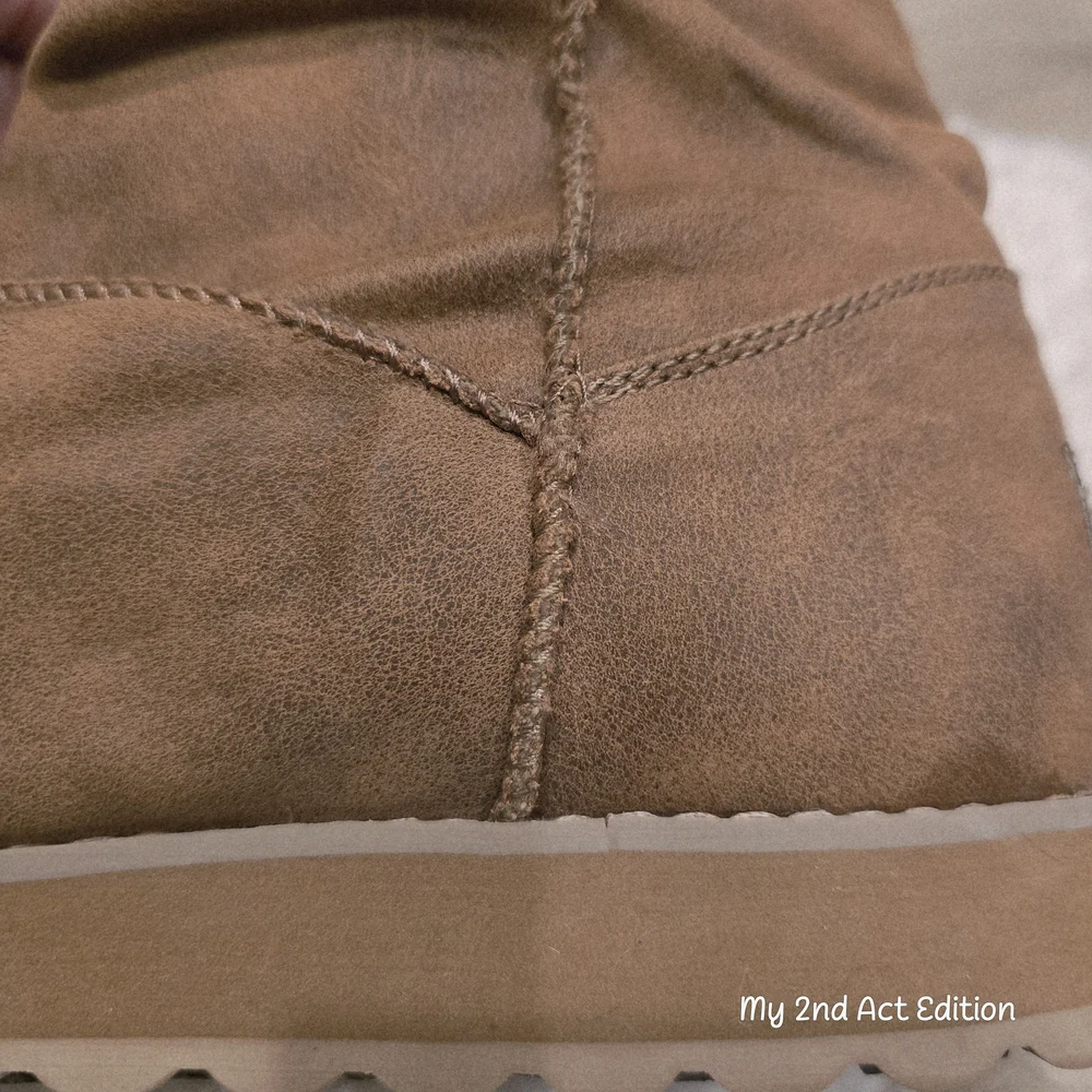 Skechers Chestnut Tan Faux Fur Lined Winter Boots Button Detail Size 10 - Picture 8 of 10